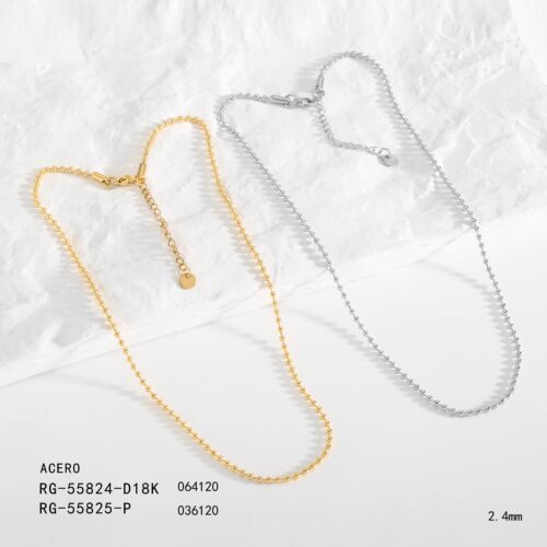 Collar Cadena Bolitas Acero