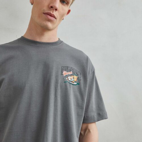 Camiseta Manga Corta Gris 'Breakfast'