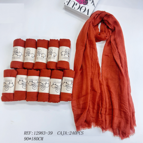 Fular Plisado Marrón Teja