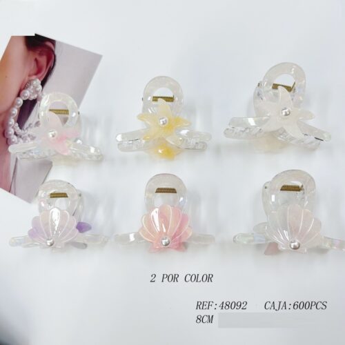 Pinzas De Pelo Asimétricas Conchas y Estrellas 8cm