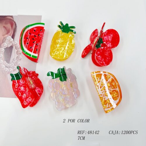 Pinzas De Pelo Frutas 7cm