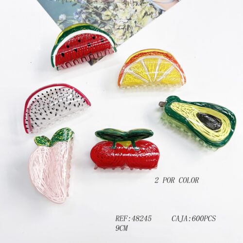 Pinzas De Pelo Frutas 9cm