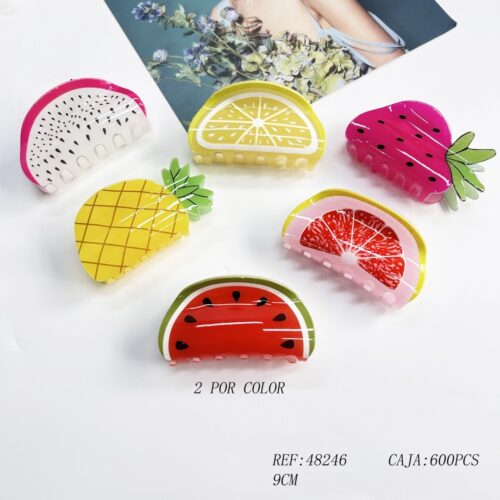 Pinzas De Pelo Frutas 9cm