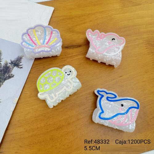 Pinzas De Pelo Animales Marinos 5.5cm