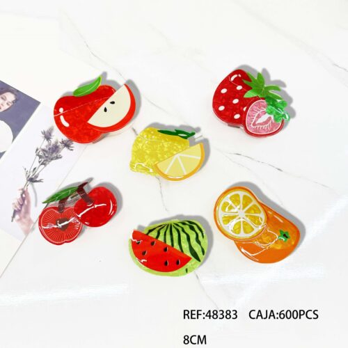 Pinzas De Pelo Frutas 8cm