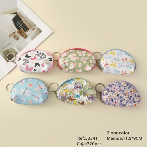 Monedero Ovalado Estampado Variado