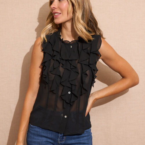 Blusa Negra Volantes