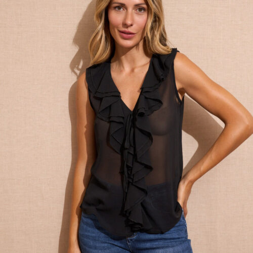 Blusa Negra Volantes