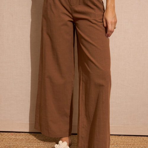 Pantalón Ancho Coffe Cintura Efecto Cinturón Étnico