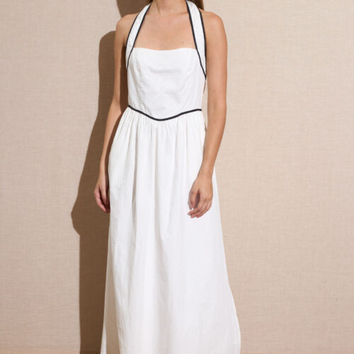 Vestido Largo Blanco Cuello Halter