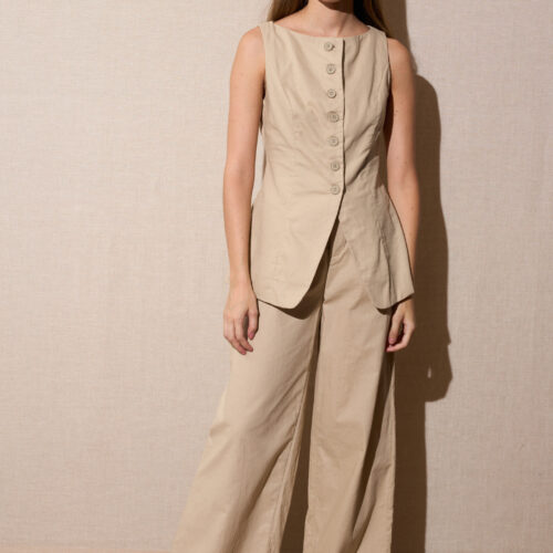 Pantalón Suelto Beige