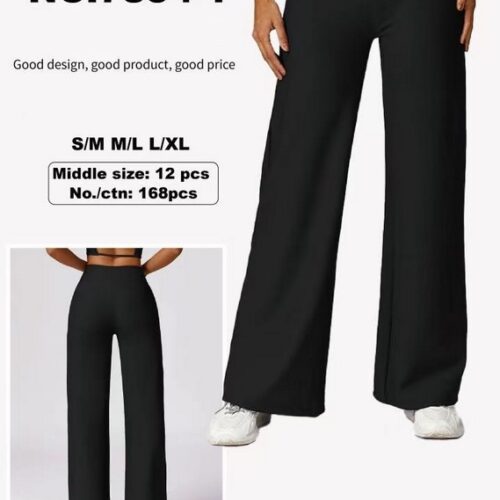 Pantalón Negro Ancho Deportivo  Mujer