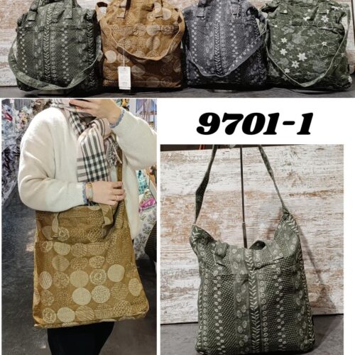 Bolso Maxi Tote de Tela Estampado Doble Asa