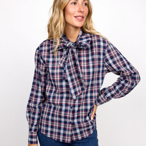 Camisa Cuadros Azules Lazo