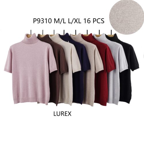 Jersey Manga Corta Cuello Vuelto Hilo Dorado/Plateado