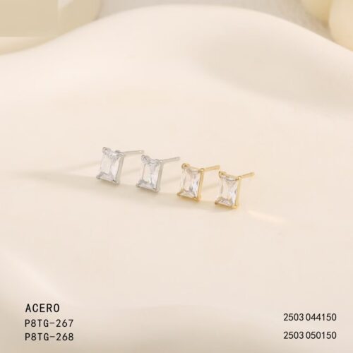 Piercing Acero Circonita Rectangular