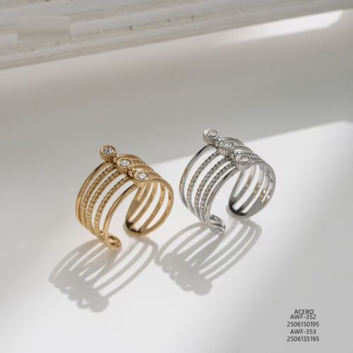 Anillo Acero Ancho Circonitas