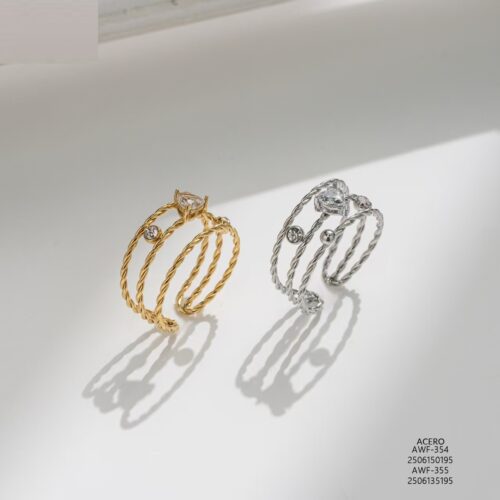 Anillo Acero Ancho Corazón