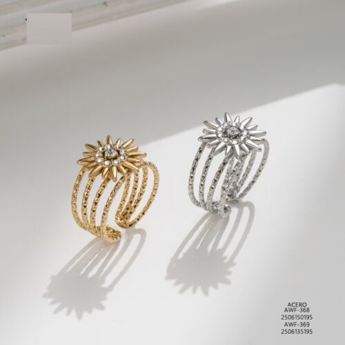 Anillo Acero Ancho Girasol