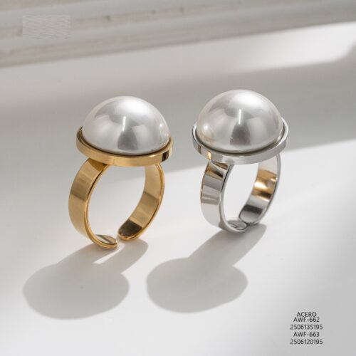 Anillo Acero Perla