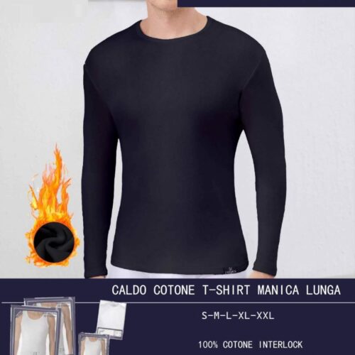 Camiseta Básica Algodón Manga Larga Negra