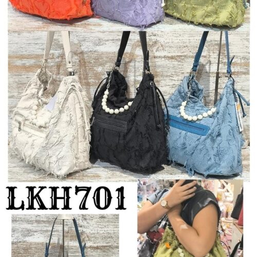 Bolso de Hombro Tela Deshilachada