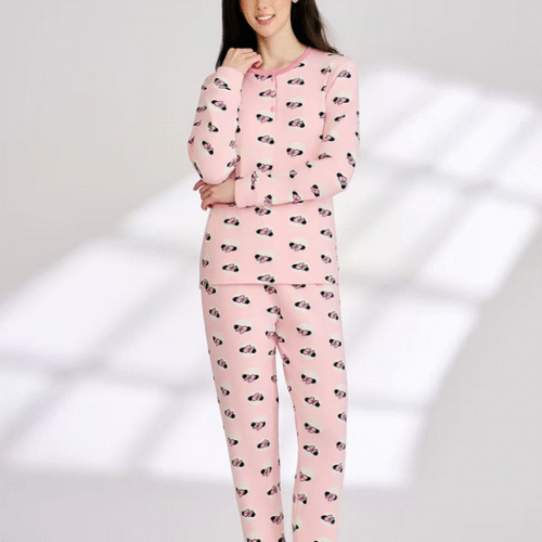 Pijama Afelpado Estampado Mujer