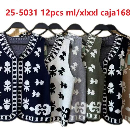 Chaleco de Punto Diseño Flores