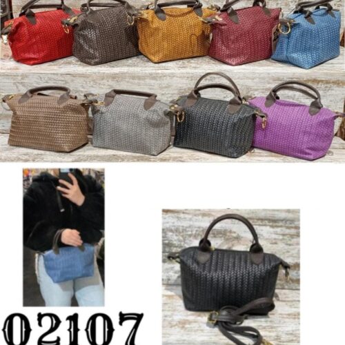 Bolso Mediano Estilo Maleta Piel Trenzada