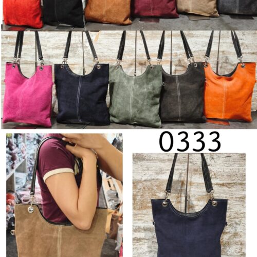 Bolso de Hombro con Bandolera Piel Ante