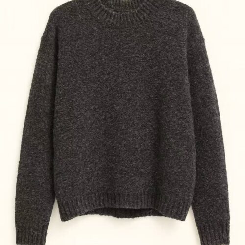 Jersey Gris Oscuro Liso Escote Redondo