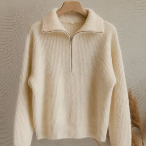 Jersey Beige  Cuello con Cremallera