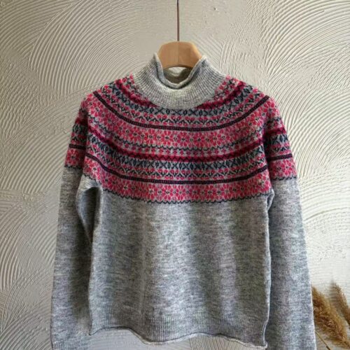 Jersey Gris Cuello Semi Alto