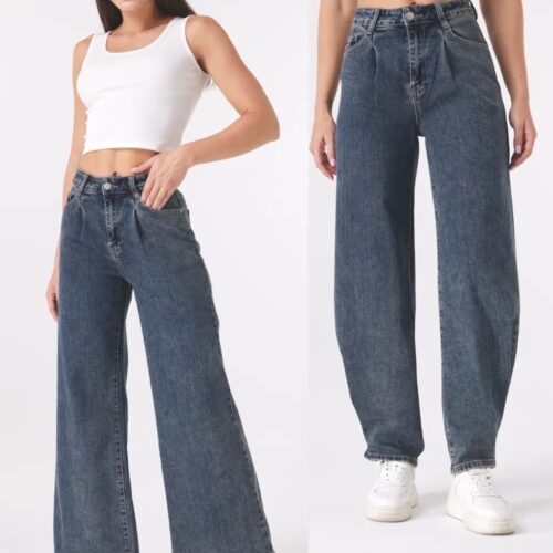 Pantalón Vaquero Azul Oscuro Ancho