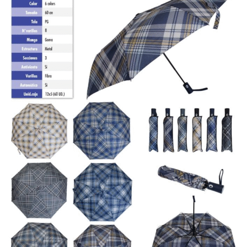Paraguas Plegable Diseño Cuadros