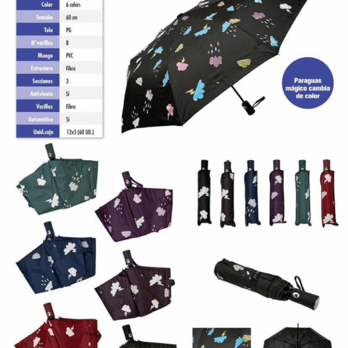 Paraguas Mágico Plegable Estampado  (Cambia de Color)