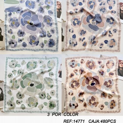 Fular Cuadrado Estampado Floral 70x70cm