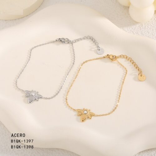 Pulsera Acero Abeja con Brillante