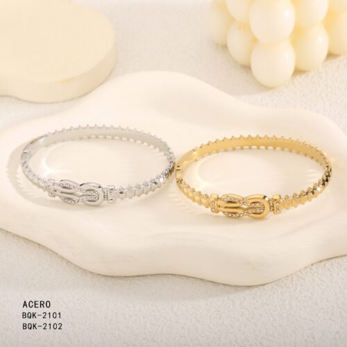 Pulsera Acero Rigida Entrelazada