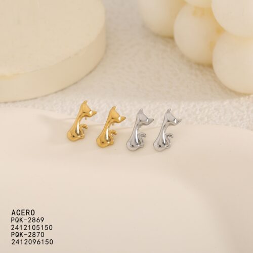 Pendientes Acero Gato