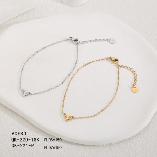 Pulsera Acero Abeja Brillantes