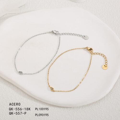 Pulsera Acero Gota con Brillante