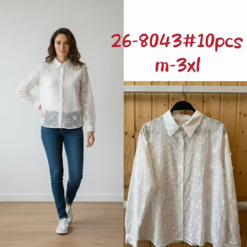 Camisa Bordados Florales Mujer