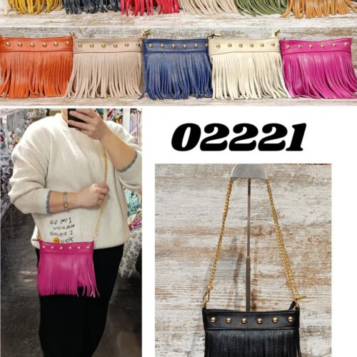 Bolso Bandolera de Piel  con Flecos