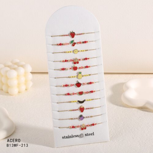Pulsera Acero Bolitas Frutas