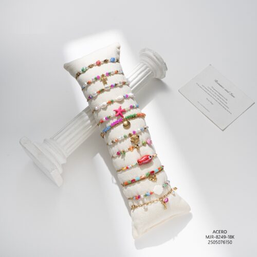 Pulsera Acero Bolitas Multicolor