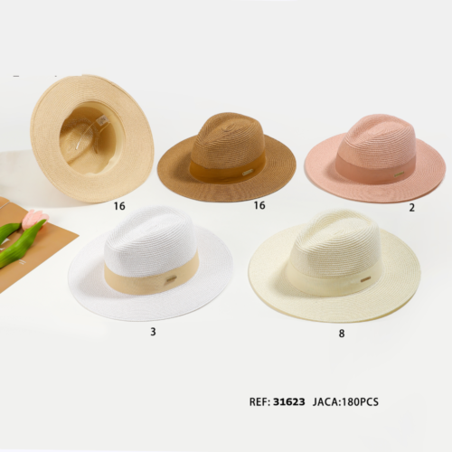 Sombrero Mujer Cinta Marrón y Beige