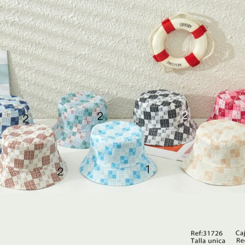 Gorro Pescador Estampado Multicolor Cuadrados