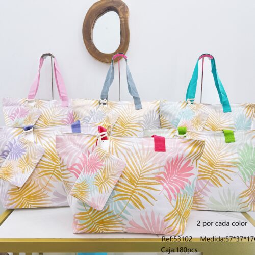 Bolso de Playa Hojas Multicolor