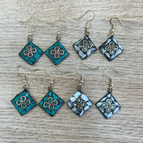 Pendientes Mosaico Dorado